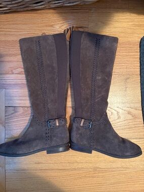 Gentle Souls Women’s Brown Suede Tall Riding Boots - Classic Casual Style